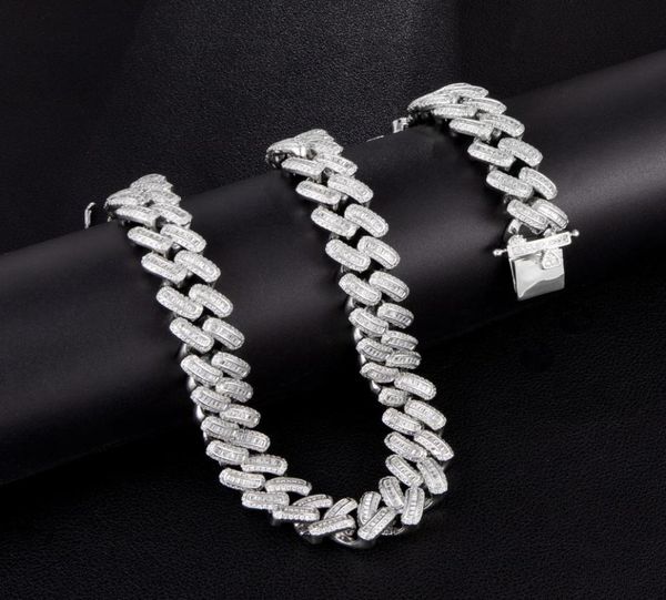 

cuban link chain 15mm iced out hip hip bling chains jewelry men gold luxury designer diamond necklace mens hiphop rapper fashion a4246902, Silver