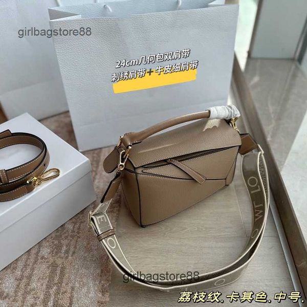 

lowe bag colored lowe geometric girl bag designer bags lady embroidered wide shoulder strap spliced diamond large spain capacity early sprin