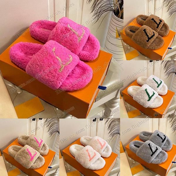 

designer fur fluffy slipper fluffy for womens fuzzy slides platform beach outdoor flat furry sandals sandal dhgate fashion winter house bedr, Black