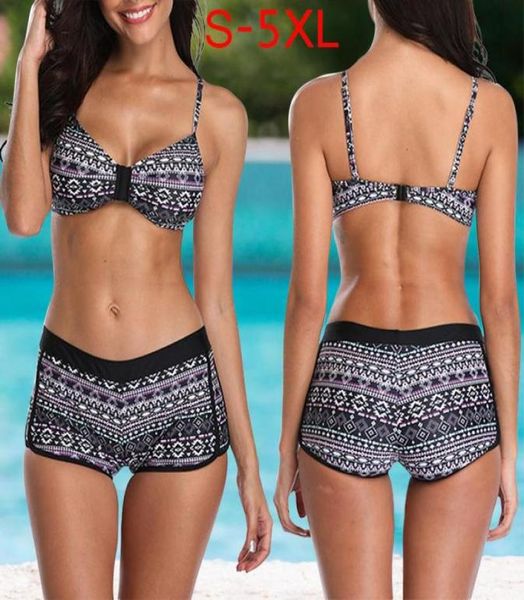 

hobbylane women printing bra shorts bikini set for beach pool swimming7472488, White;black