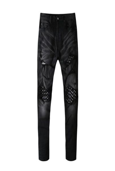 

2021 tiktok high quietly mens fashion straight slim ripped jeans trousers men streetwear motorcycle biker jean pants size 2938 4371477621, Blue