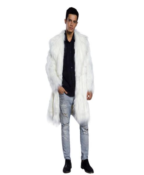 

mens faux fur coats jacket fur men black white xxl thick fake coat men long jacket faux leather coats for3742663