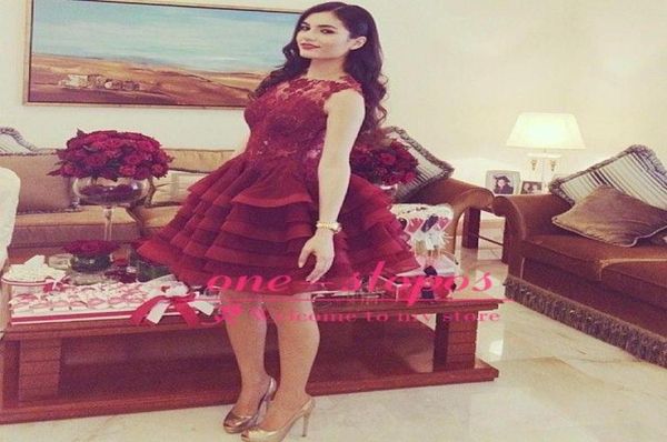 

vintage dark red tiered ruffles short homecoming prom dresses sheer lace jewel organza skirt ball gowns cocktail dress vestidos4991777, Blue;pink