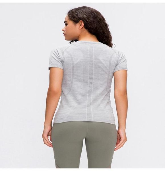 

women clothing tees tshirts tracksuit yladies leisure sports round neck yoga wear solid color running fitness quickdrying s5144097, White