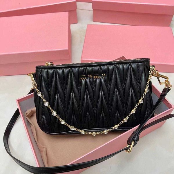 

muimui bags for ladies 2023 minimalist and designer versatile urban commuting mahjong bag crystal chain underarm strap crossbody bag