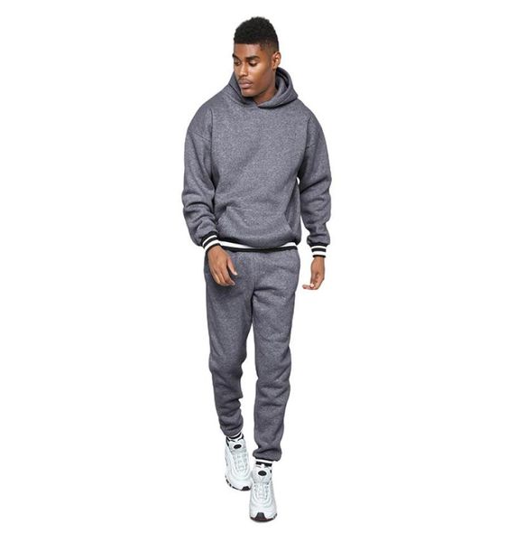 

men sets 2020 tracksuit men hooded sweatshirtsweatpants pullover hoodies fashion men039s sports suit men039s clothing9991941, Gray