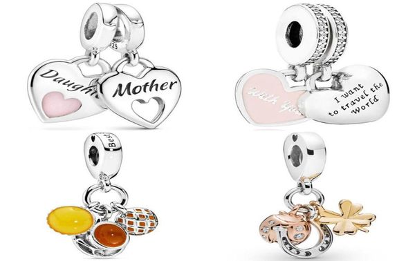 

other travel together forever mother daughter split heart pendant beads 925 sterling silver charm fit europe bracelet diy jewelry9773601