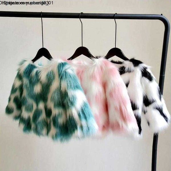 

1-12years autumn age winter children fur coat imitation fox hair baby girls long sleeve thickened warm kids coats outwear girl jacket, Blue;gray