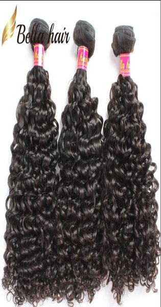 

bellahair peruvian human virgin hair bundles extensions curly human weaves double weft natural color 3pc3669503, Black
