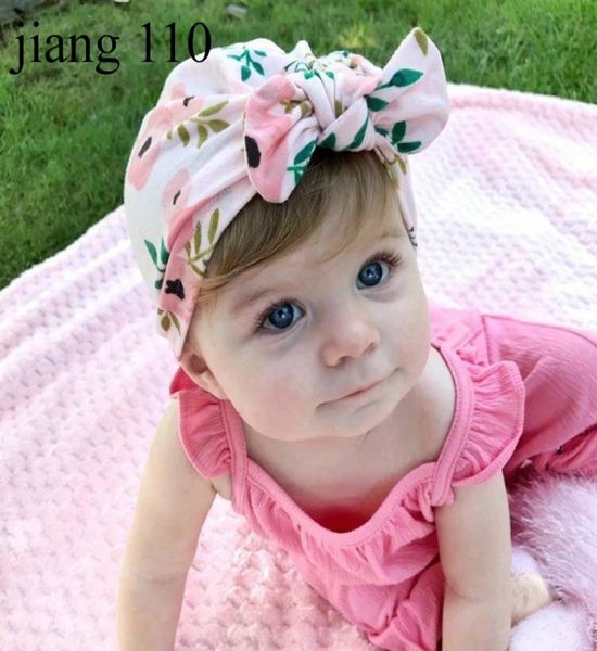 

new europe us baby hats bunny ear caps turban knot head wraps infant kids india hats ears cover childen floral print beanie h5405231274, Yellow