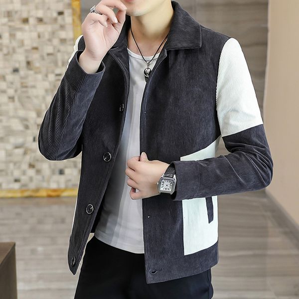 

mens jackets spring and autumn jacket korean fashion corduroy male youth handsome 3xl 230810, Black;brown