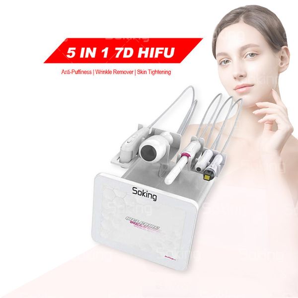

7d hifu high intensity focused ultrasound machine 12 lines anti-aging vaginal rejuvenation wrinkle removal radio frequency facial lifting ma, Black;white