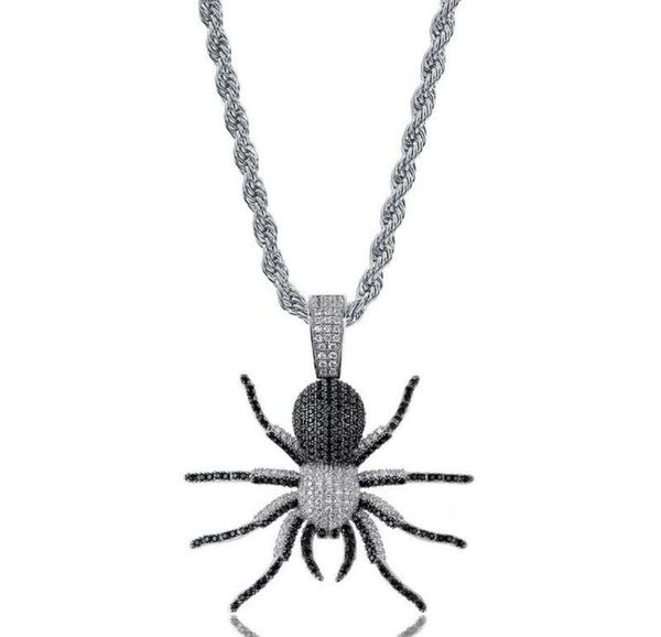 

18k gold plated hiphop ant pendants mens ice out necklace designer jewelry bling cubic zirconia pop hiphop jewellery7321939, Silver