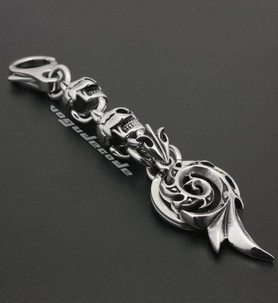 

316l stainless steel tribal tattoo unique mens biker rocker keychain 4p016kc6964425, Slivery;golden
