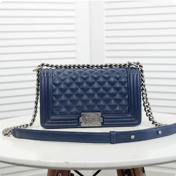

designer shoulder bag women's bag messenger bag fashion handbag leather luxury crossbody bag high-end tote bag blue