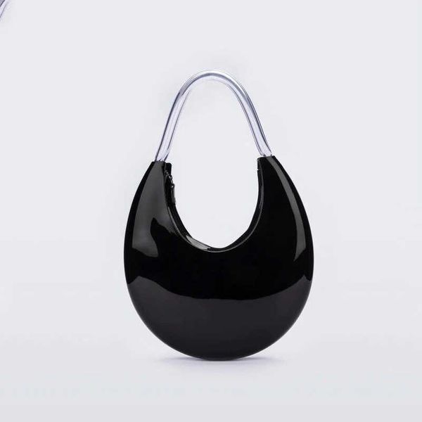 

fashion jelly half moon women handbags pure color pvc underarm designer bag cute handle sweet summer mini bags 0816