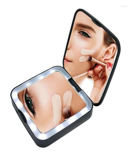 

compact mirrors 5x magnification makeup mirror portable led lamp folding wireless usb charging cosmetic dressing power bank7658170