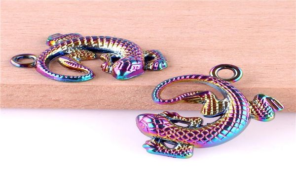 

23327 alloy rainbow charms lizard gecko pendant diy jewelry accessories8372377, Silver