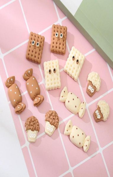 

40pcs new hybrid simulation candies biscuit resin components flatback cabochon scrapbook kawaii embellishments accessories7375514, Blue;slivery