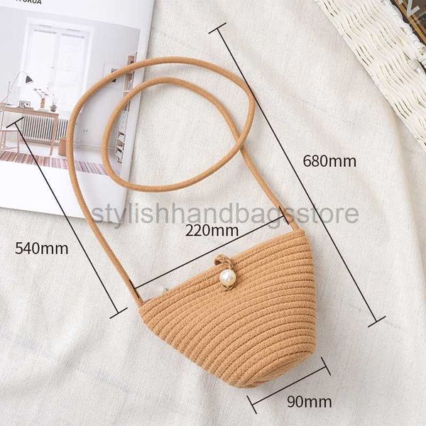 

shoulder bags woven bag women's 2023 summer new ins cotton rope woven bucket bag beach vacation one shoulder crossbody bagstylishhandba