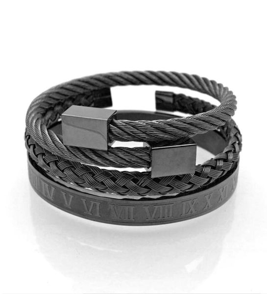 

love designer bangle simple jewelry silver gold bracelet stainless steel roman jewellery multi style bead chain hip hop steel wire7308464, Black