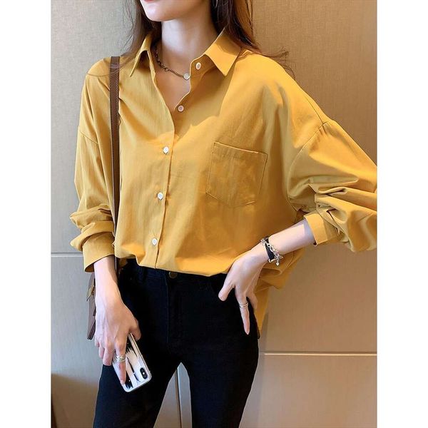 

temperament shirt for women spring and autumn style korean design niche light mature long sleeved, White