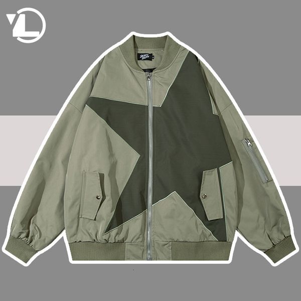 

mens jackets high street college jacket men women hip hop star patchwork zipper windbreaker coats male spring autumn vintage y2k thin 230810, Black;brown