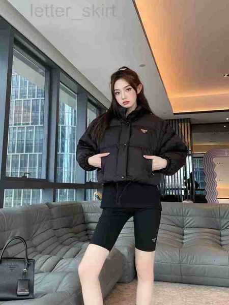 

women's jackets designer p family 22 new classic triangle label sleeve removable fill full and warm short bread cotton coat oe1k, Black;brown