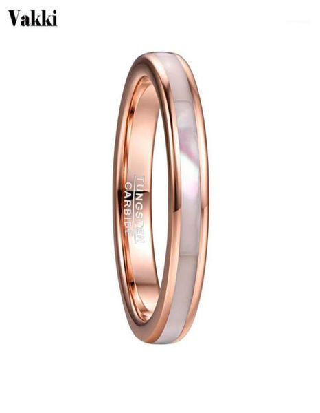 

wedding rings vakki 4mm tungsten carbide ring women039s rose gold steel with mother of pearl shell comfort fit size 51019641917, Slivery;golden