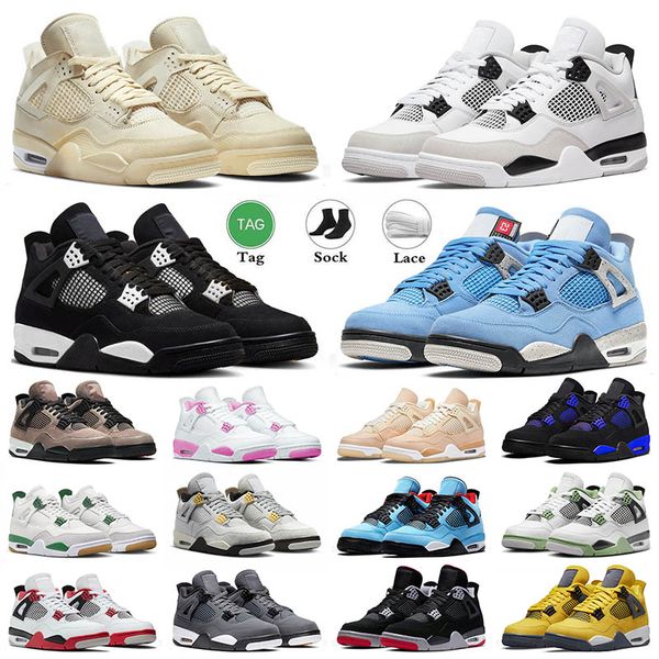 

2023 mens basketball shoes 4 4s iv jumpman aaa+ retro military black university blue seafoam pn dust taupe haze men women trainers sneakers