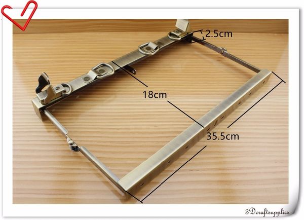 

bag parts accessories 14 inch metal frame vintage anti bronze doctors bag purse m57 230810, Black