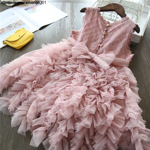 

girls princess lace dress fluffy cake smash dresses kids christmas party costume wedding birthday tutu gown children clothing, Red;yellow