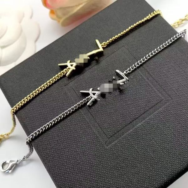 

easy chic branded designer girls women letter charm bracelets elegant love 18k gold silver bangles y logo engrave bracelet fashion jewelry l, Golden;silver