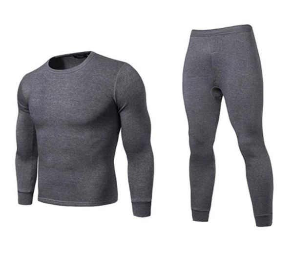

men winter warm long johns plus size solid color thermal long sleeve pants underwear set7943439, Black;white
