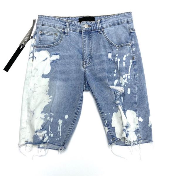 

latest listing summer mens jeans short length denim pants fashion ripped casual washed homme hip hop pant breathable trousers male257f, Blue