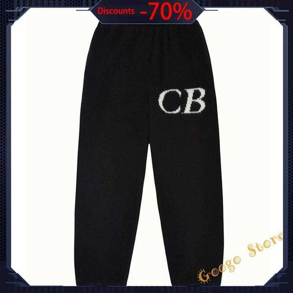 

men's pants letter jacquard loose cole buxton knit trousers men women black gray sweatpants