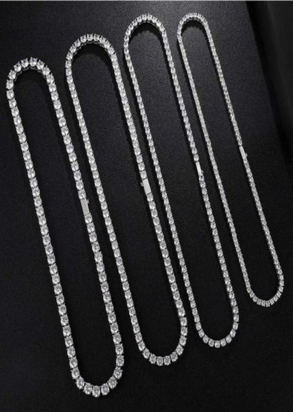 

custom iced out white gold mossinate diamond vvs tennis link chain mens necklace253b9737436, Silver