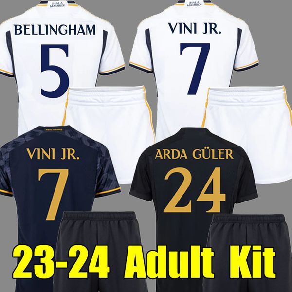 

kits 23 24 vini jr bellingham soccer jerseys rodrygo camavinga real madrids 2023 2024 arda guler home away third 3rd men kids football shirt, Black;yellow