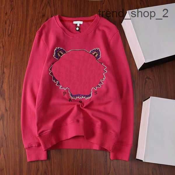 

designer fashion men women kenzo hoodie tiger head advanced embroidery round neck pullover autumn winter loose high street classic japan po, Black