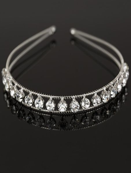 

yfjewe fashion romantic wedding bride accessories hair jewelry hair wear women wedding tiara headbands girl gift whole h0305197567, Silver