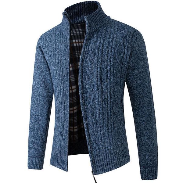 

mens sweaters cardigan autumn winter warm cashmere wool zipper standup collar casual knitwear sweater coat male clothe 230811, White;black