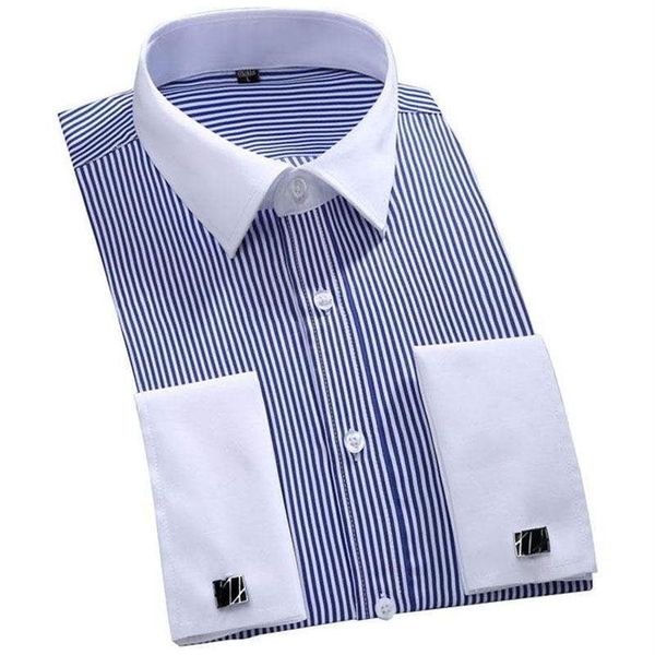 

whole- camisa striped 2017 mens luxury french cuff solid color dress shirts peaked collar long sleeve slim fit casual shirt ma301y, White;black