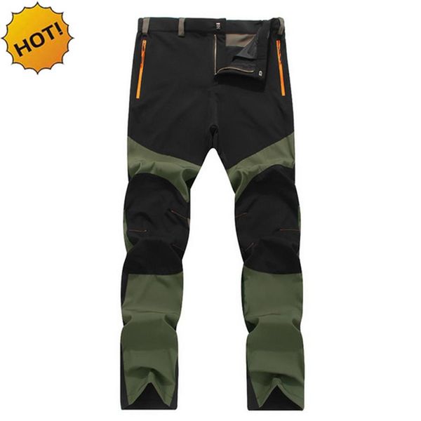 

2017 outdoor summer elastic waist wear-resisting waterproof thin patchwork sweat tactical combat army cargo travel pants men279j, Black