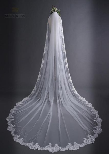

bridal veils wedding with comb lace edge cathedral veil onelayer3620286, Black