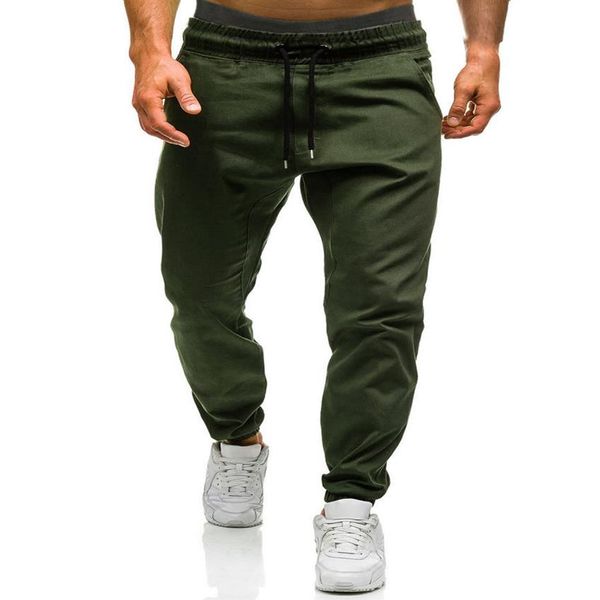 

men's trousers men's pants fitness sweatpants gyms joggers pants workout casual army green pants263d, Black