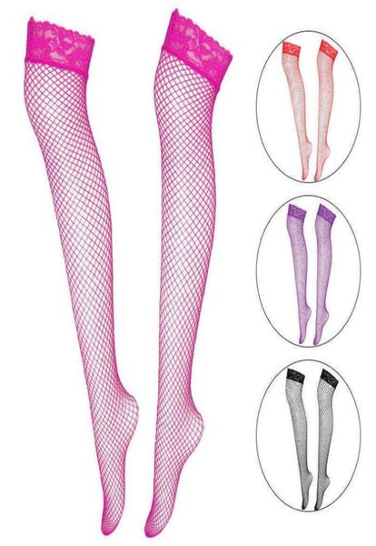 

fishnet stockings women summer thin transparent mesh thigh high stockings elasticity over knee nylon stocking 6 color x2202189917100, Black;white