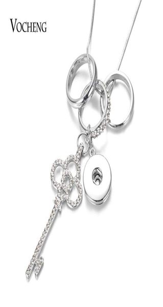 

10pcs whole key charms snap jewelry necklace with 80cm stainless steel chain fits 18mm gingersnaps y1130256f4319975, Silver