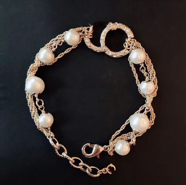 

designer bracelets cciity pearl charm vintage bracelet luxury jewelry crystal women accessories bb9, Golden;silver