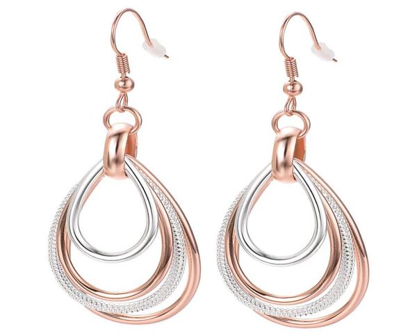 

yoursfs multilayer water droplet dangle earrings fashion jewelry 18k gold plated zircon woman gift4439012, Silver