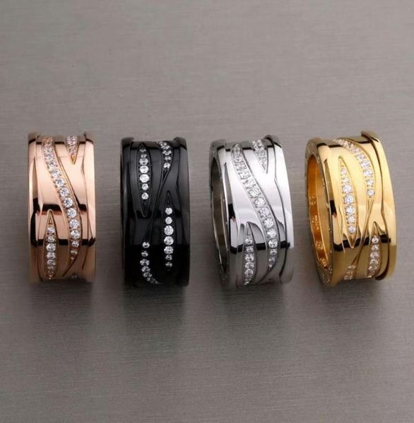 

new arrival fashion lady 316 titanium steel lettering ripple screw full diamond wedding engagement 18k gold plated wide 10cm ring7433533, Slivery;golden